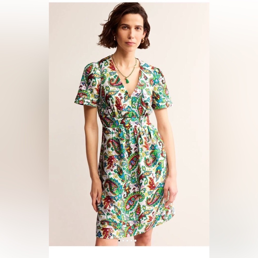Boden Multicolor Paisley Midi Dress caja 3